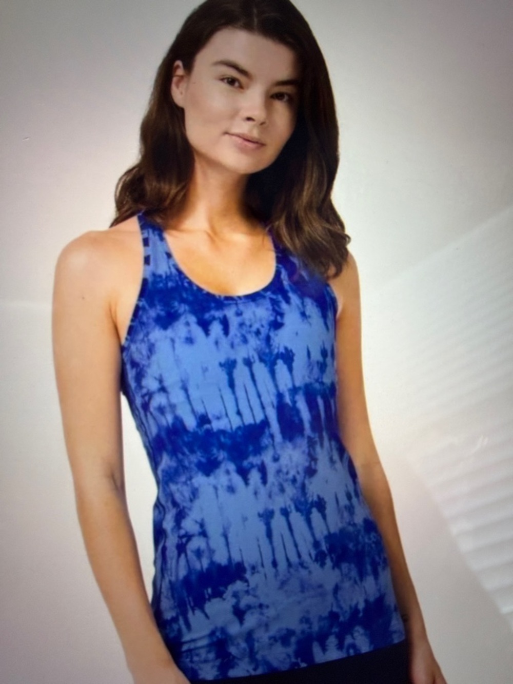 Lululemon cool Racerback tank top in blue tie-dye, size 4